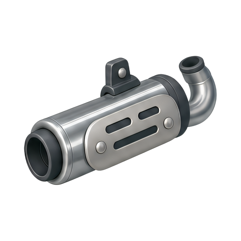 chrome exhaust with heat shield