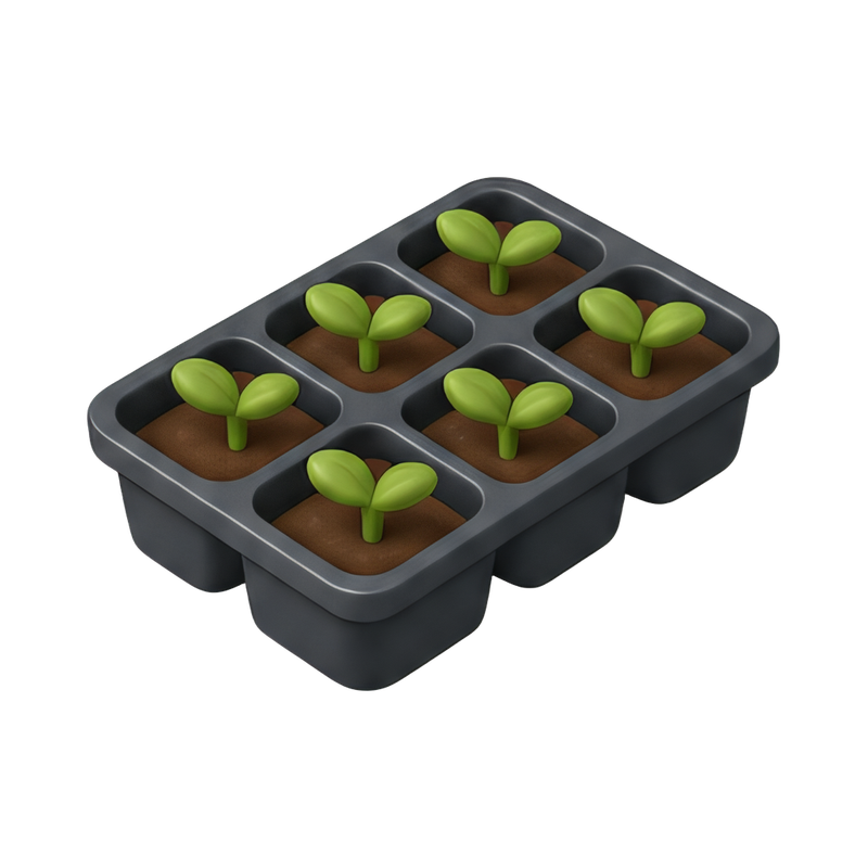 fresh seedling tray setup