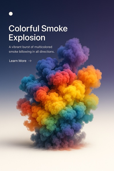 Vibrant Colorful Smoke Explosion on White Background