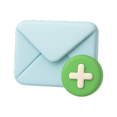 Stylized Email Icon with Add Button