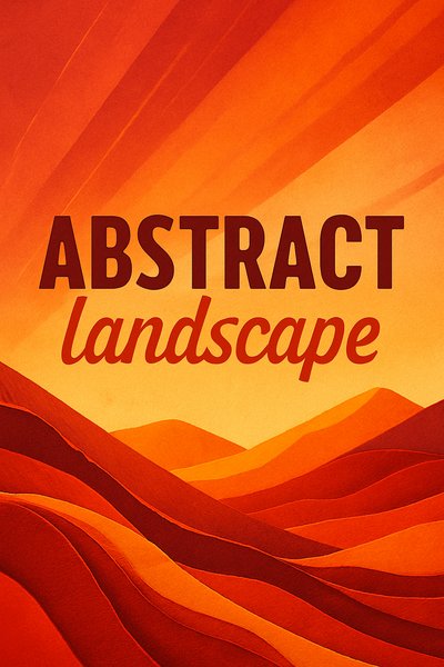 Vibrant Abstract Red Landscape with Dynamic Elements