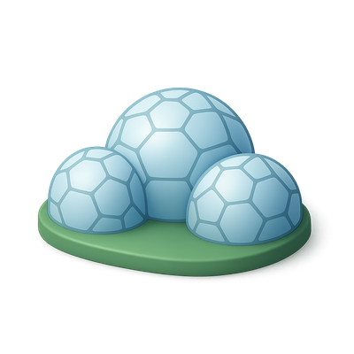 Stylized 3D Icon of Eden Project Domes