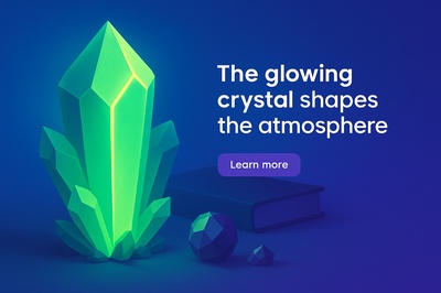 Glowing Crystals in Shadow with Fluorescent Light