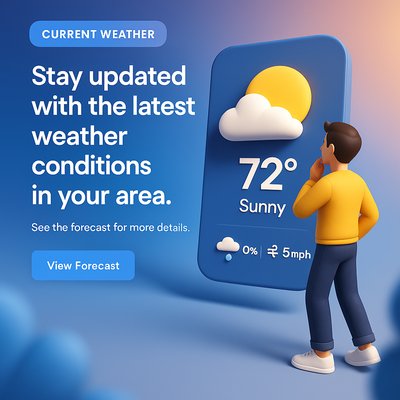 Modern Weather Update Graphic with Interactive Elements