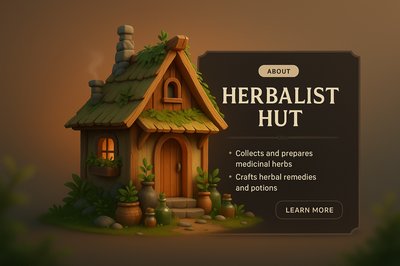 3D Herbalist Hut with Informative Overlay