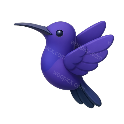 Cute Purple Hummingbird Illustration
