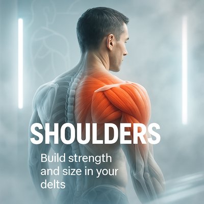 Anatomical Fitness Illustration Focused on Shoulder Muscles