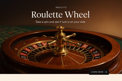 Stylish Roulette Wheel with Text and Action Button