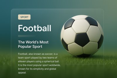 3D Football Design with Transparent Elements and Modern Aesthetics