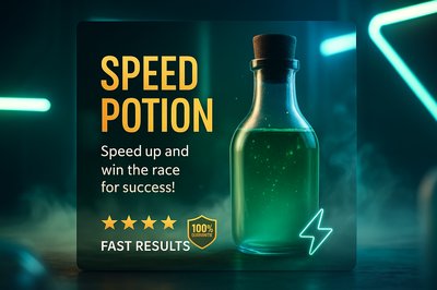 Vibrant Speed Potion Design for Engagement and Success