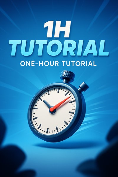 One-Hour Tutorial Graphic with Stopwatch Theme