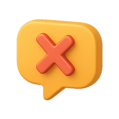 3D Notification Icon with Cancel Symbol
