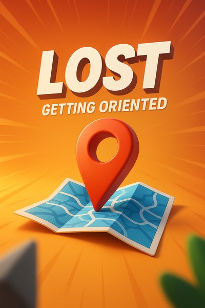 Colorful graphic about navigation and orientation concepts