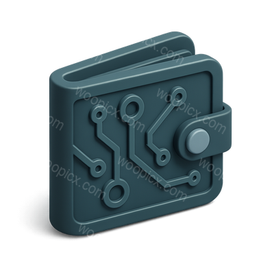 Futuristic Circuit Wallet Icon Design in 3D