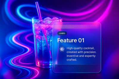 Vibrant Neon Cocktail in Hypnotic Light
