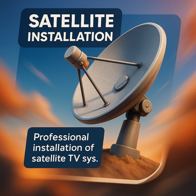 3D Graphic of Satellite Dish Installation Service