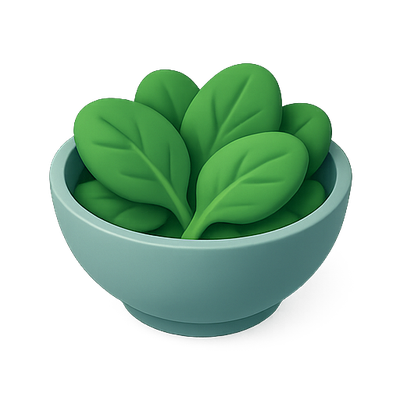 Stylized Bowl of Fresh Green Leaves