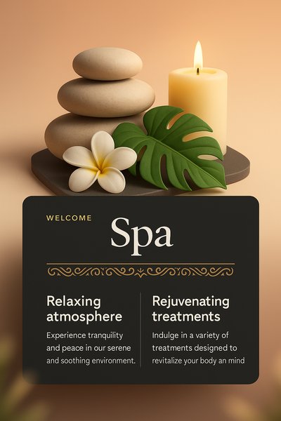 Elegant Spa Web Design with 3D Elements and Relaxing Atmosphere