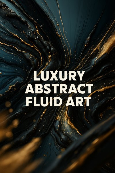 Luxury Abstract Fluid Art in Black and Gold
