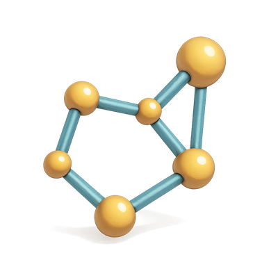 Stylized 3D Constellation Icon with Volumetric Elements