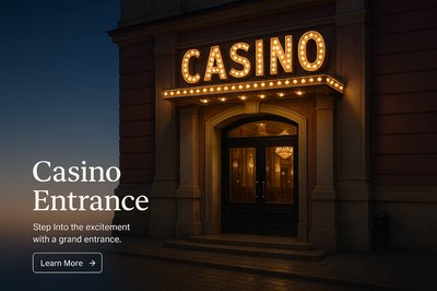 Stylish Casino Entrance with Grand Illumination