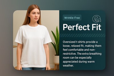 3D White Shirt Mockup with Design Features
