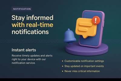 Eye-catching Landing Page for Real-time Notifications