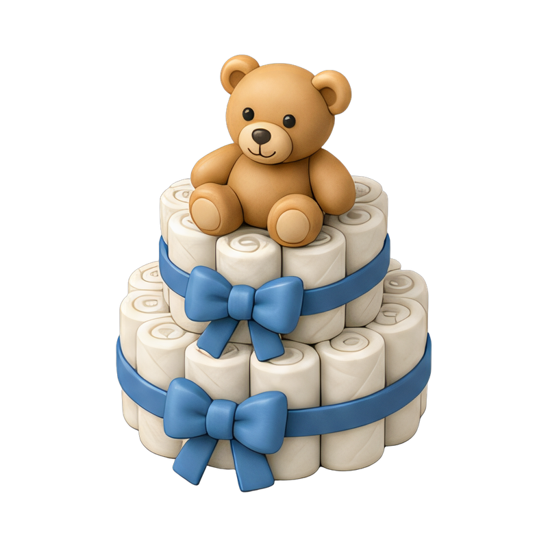 adorable diaper cake for baby shower