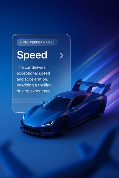 Dynamic 3D Illustration of a High-Performance Blue Sports Car