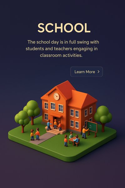 3D School Scene with Engaged Students and Teachers