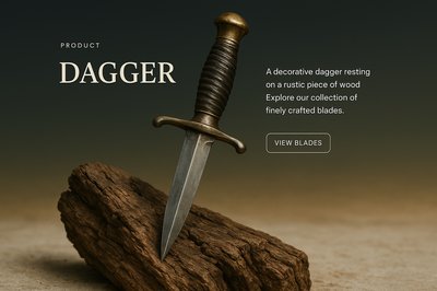 Stylish Web Design Featuring a Dagger Product Showcase