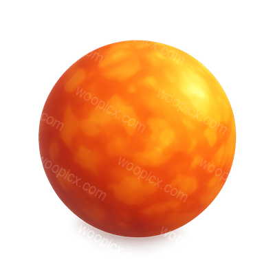 Vibrant 3D Orange Sphere Icon with Texture