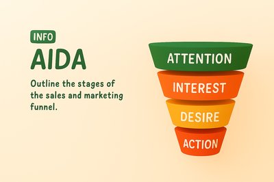 Infographic Illustration of the AIDA Marketing Funnel