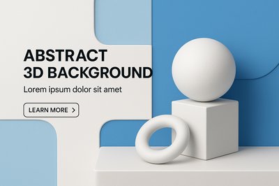 Modern Corporate Abstract 3D Design with Typography