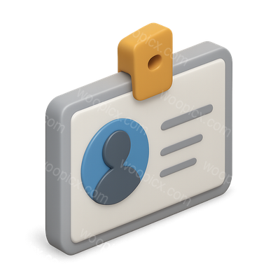 3D Silhouette ID Card Icon with Isometric Design