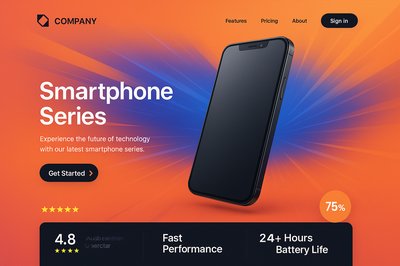 Dynamic Landing Page Mockup for Smartphone Series