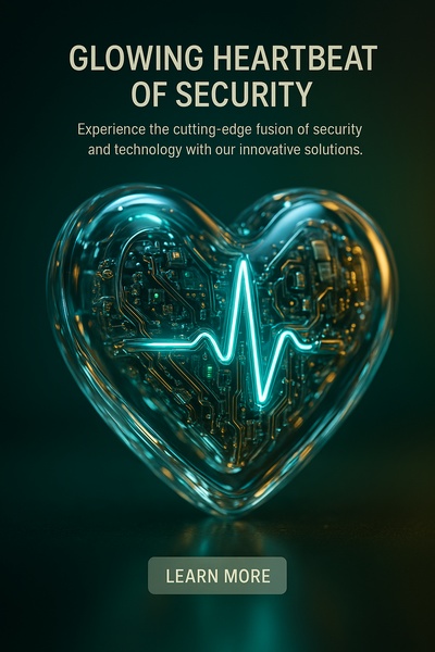 Glowing Heartbeat of Security - Innovative Tech Visualization