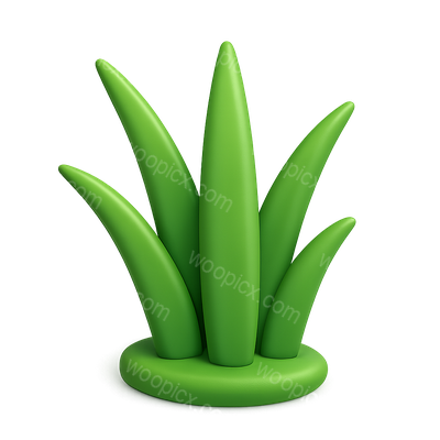 Stylized 3D Grass Icon with Volumetric Effect