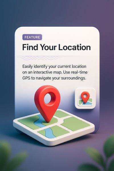 Interactive Map Feature with 3D Design for Location Identification