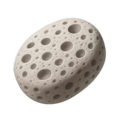 3D Icon of a Volcanic Pumice Stone with Isometric View