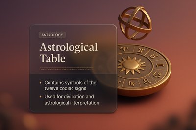 3D Astrological Table Illustration with Transparent Design Elements
