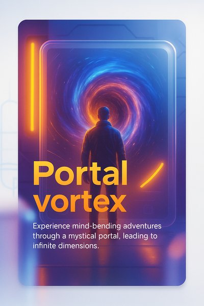 Vibrant Neon Carousel Slide Design with Portal Vortex Theme