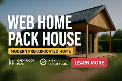 Modern Prefabricated Home Promotional Graphic