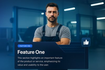 Male Auto Mechanic in Modern Repair Shop with Feature Highlight