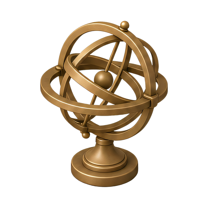 vintage armillary sphere display