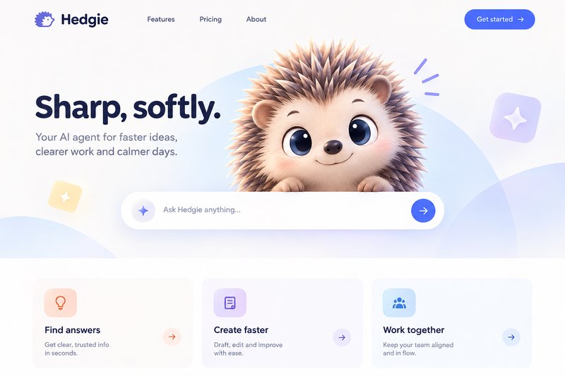 AI agent landing page design