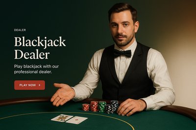 Stylish Blackjack Dealer with Professional Setup
