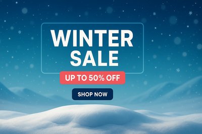 Winter Sale Promotional Banner with Snowy Background