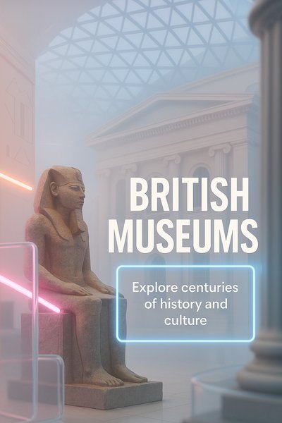 Promotional Graphic for British Museums Showcasing History and Culture