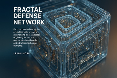 Hyperrealistic Fractal Defense Network with Glowing Micro-LEDs